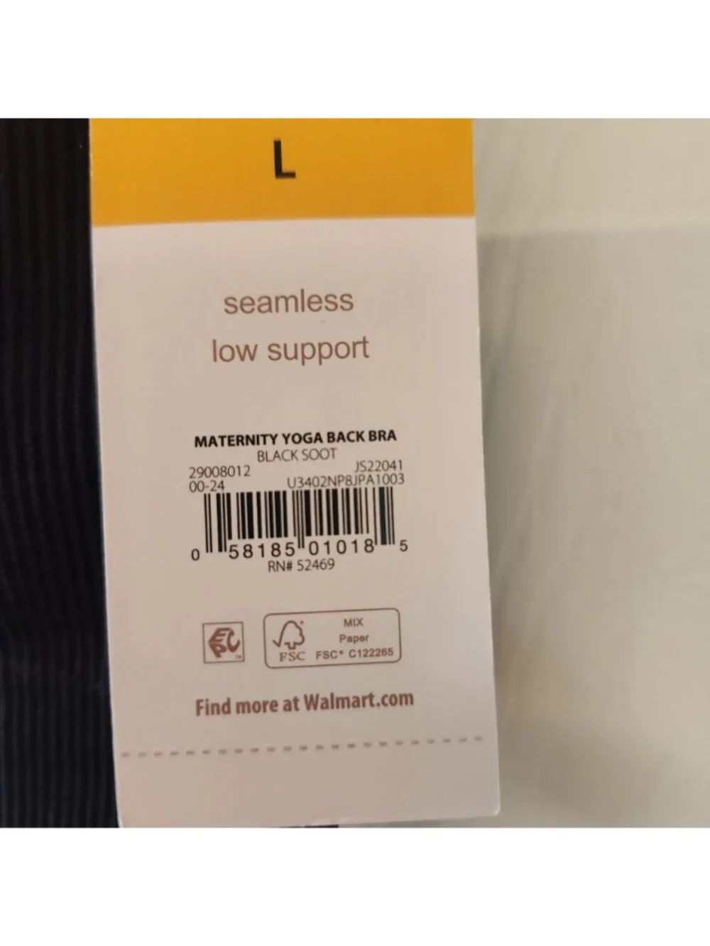 Joyspun Nursing Sports Bra Seamless Low Support Black Size L
